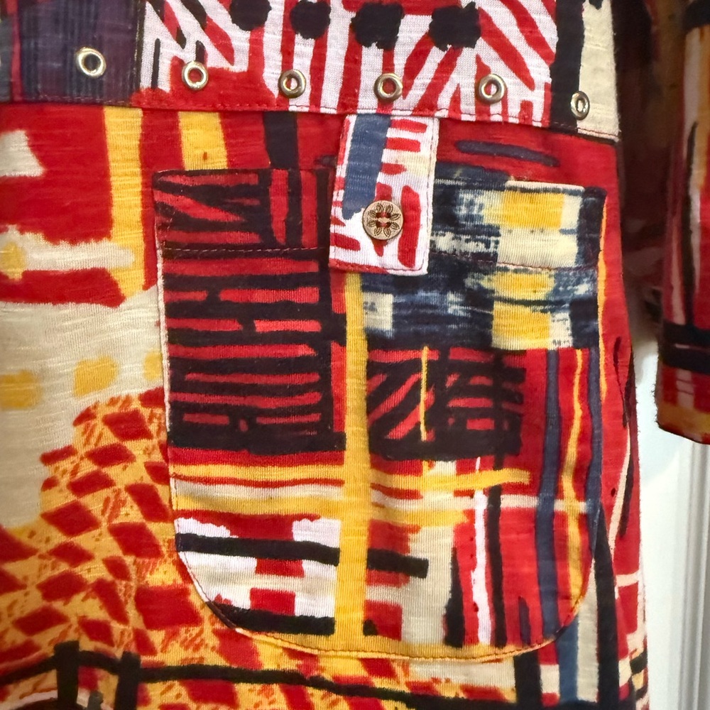 Multiples Multicolor Abstract Stretch Tunic - Picture 2 of 5